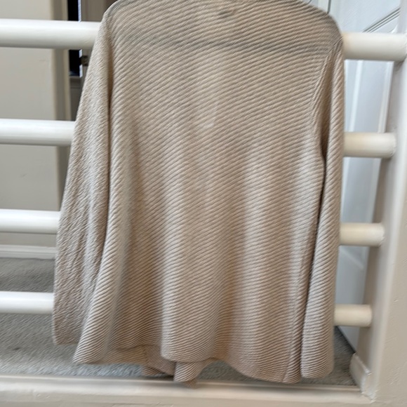 Eileen Fisher Tan Open-Front Cardigan Wool Textured Sweater - Picture 5 of 5